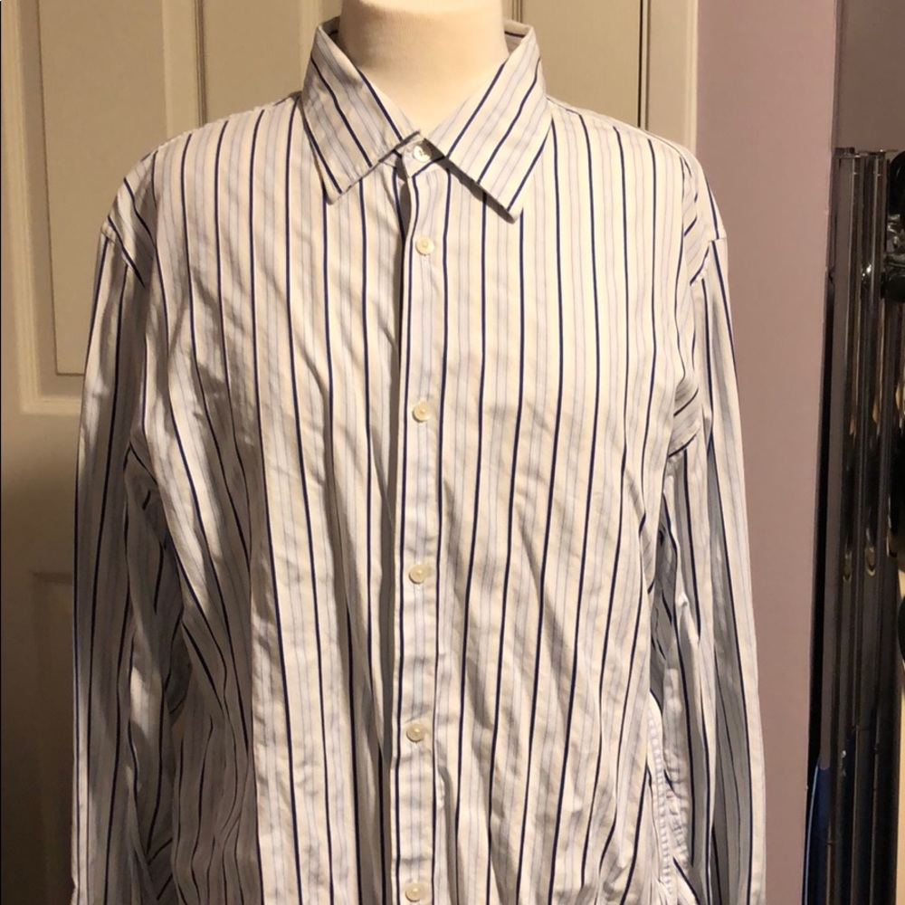 Long sleeve button down. Blue pinstripe.